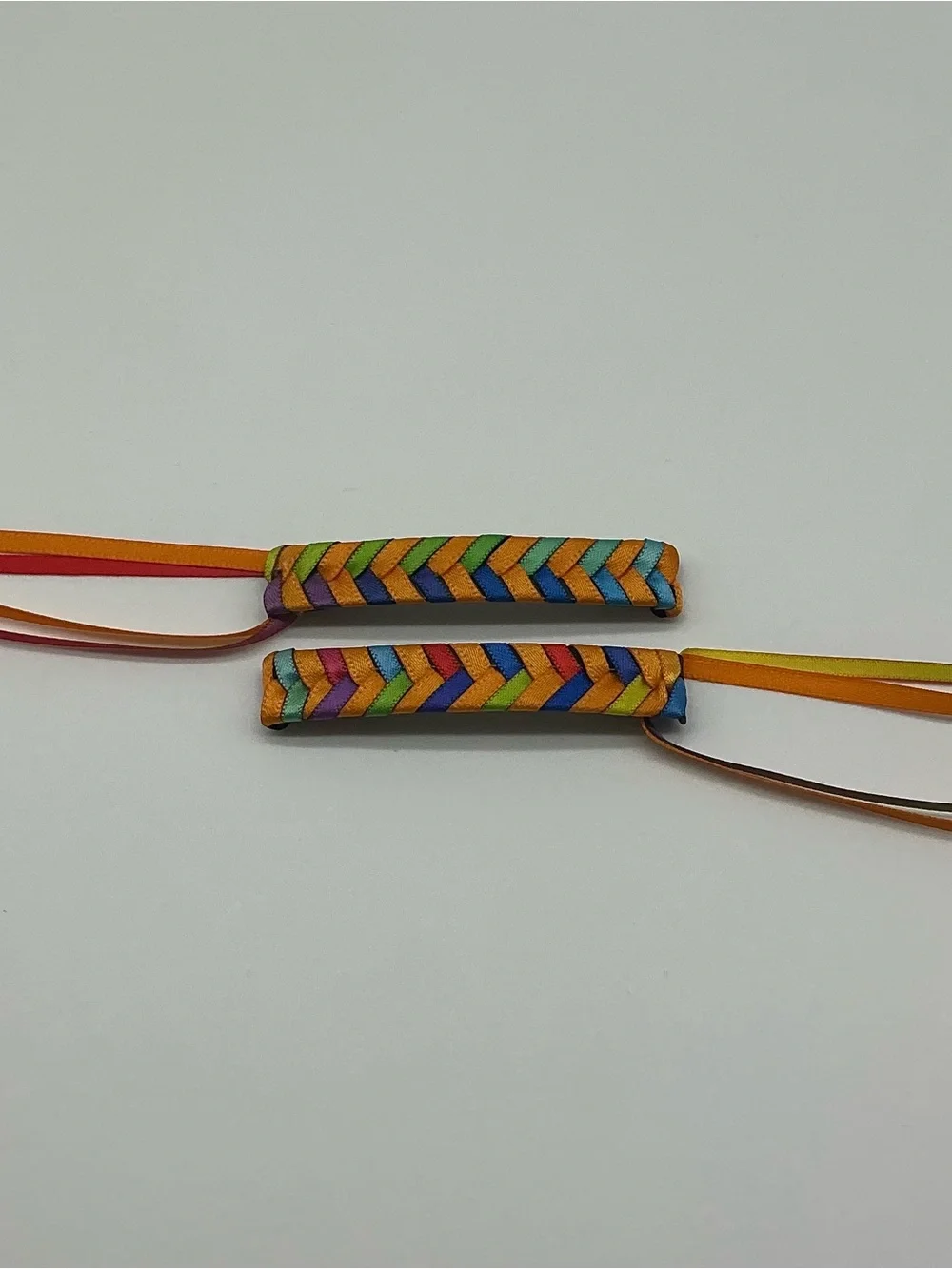Orange and Rainbow 80s Barrettes & 12 Orange and Rainbow Jelly Bracelets